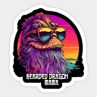 Bearded Dragon Mama Synthwave Sticker